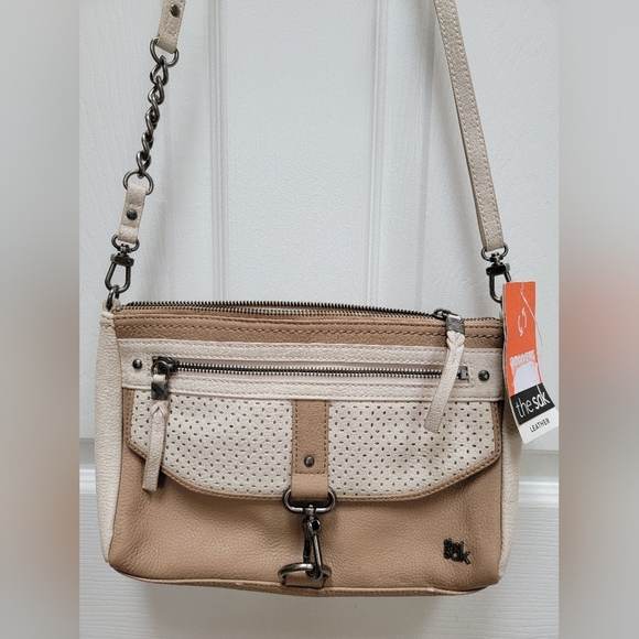 The Sak Beige and Tan Crossbody Bag w/adjustable straps NWT